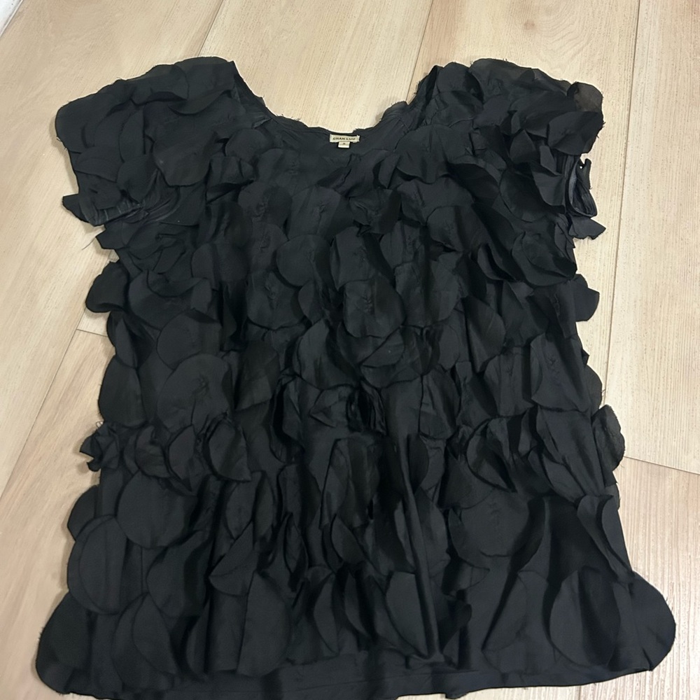 Chan Luu Black Textured Blouse